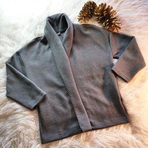 Gray Women's Chevron Knit Cardigan Sweater